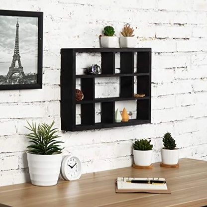 9 Compartment Vintage Solid Wood Shadow Box