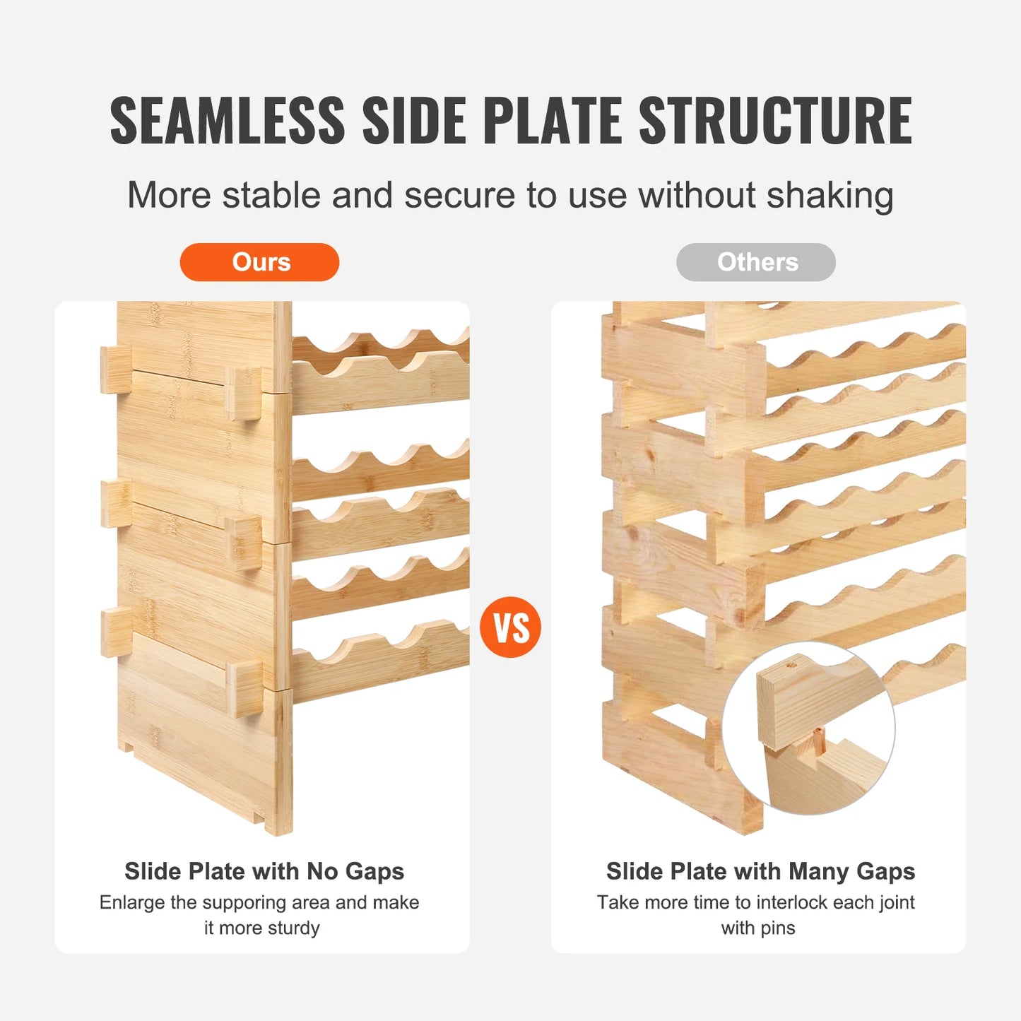 Bottle Stackable Modular Bamboo Wine Holder