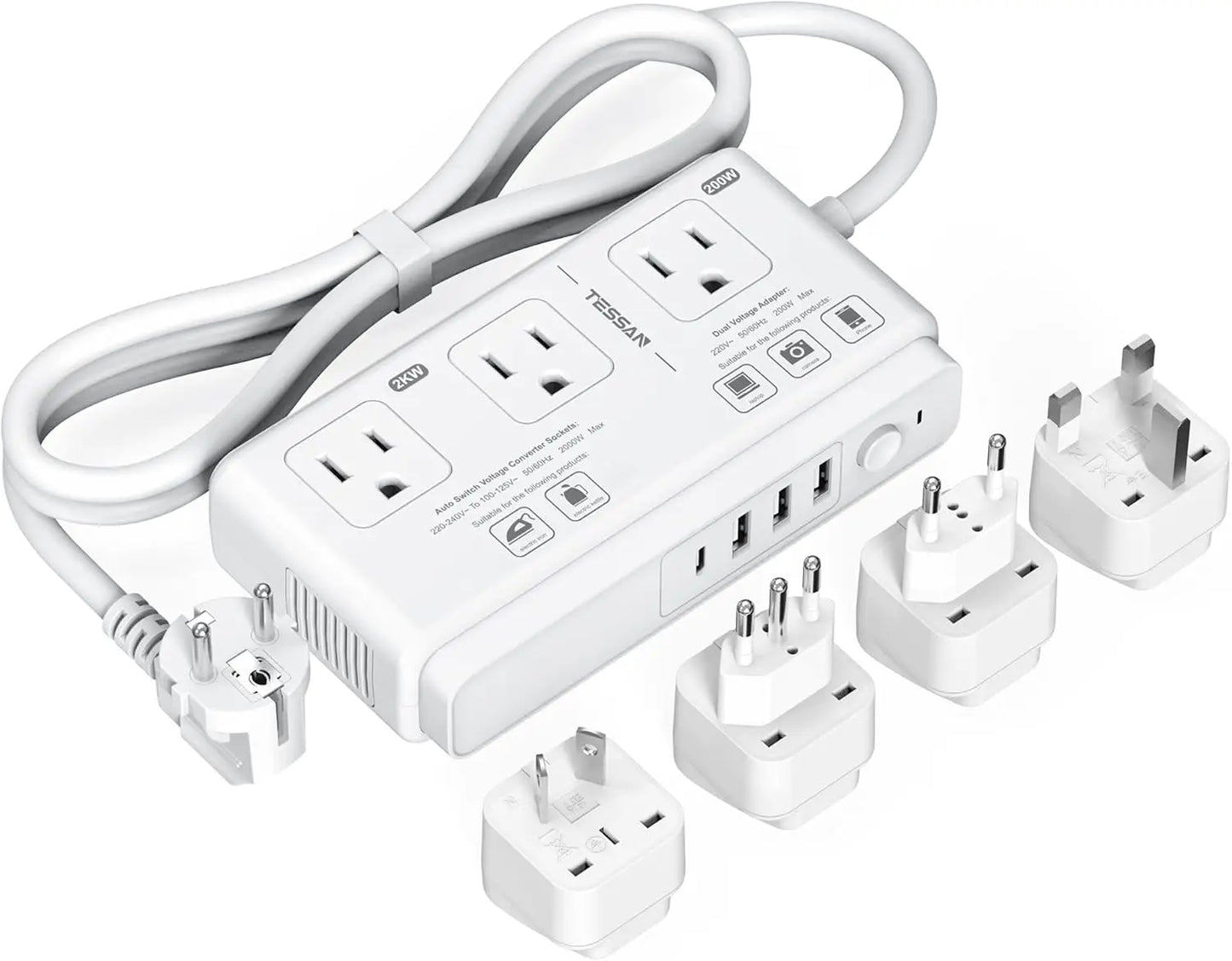 Travel Adapter with 4 USB Ports