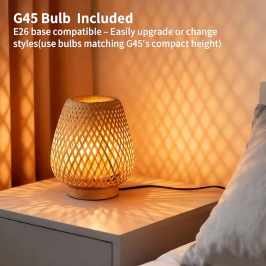 Table Lamp with Double Layer Woven Shade