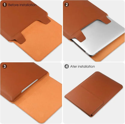 Portable Leather Laptop Sleeve Case Bag  Cover