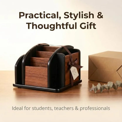Wooden Desk Organizer with 6 Compartments