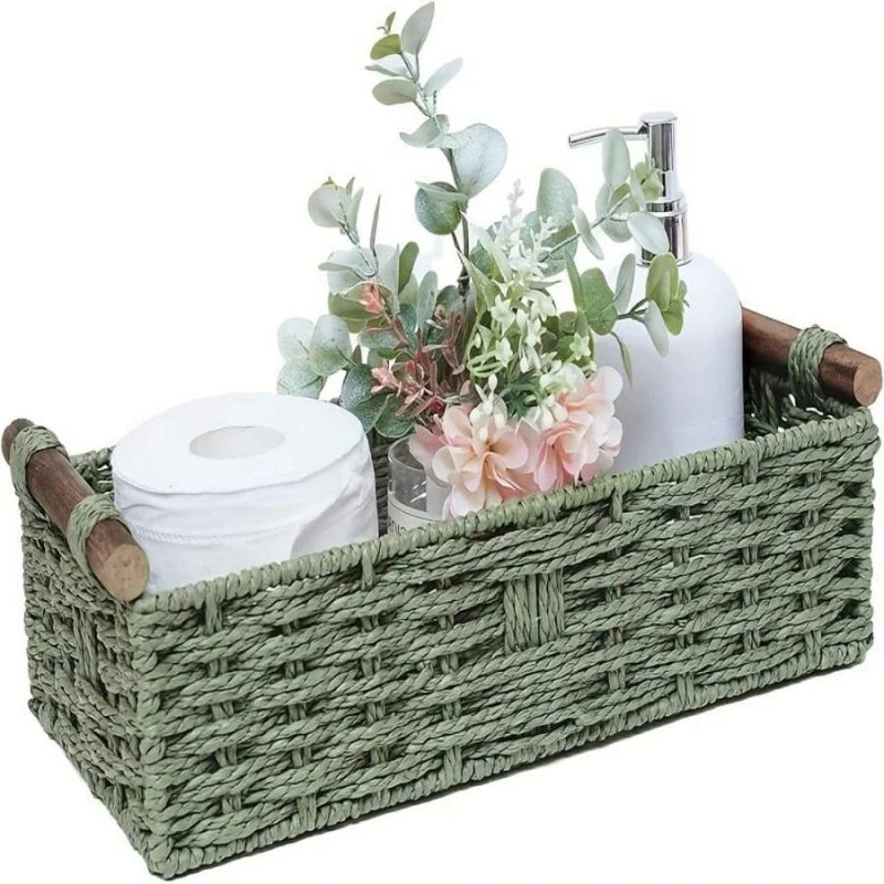 Handmade Decorative Round Paper Rope Storage Basket