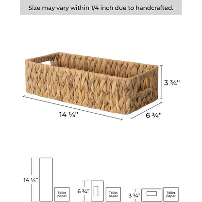 Basket Toilet Paper Wicker Storage Built-in Handles