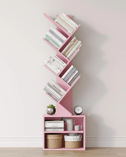 6 Tier Tree  Floor Standing Bookshelf