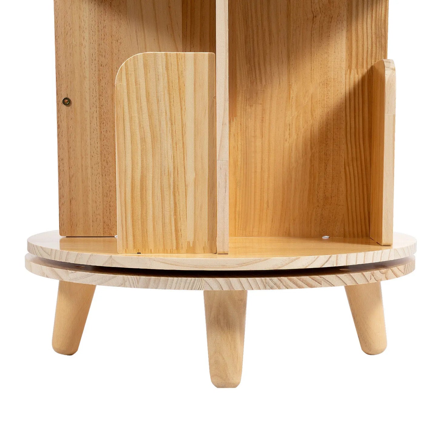 6-Tier Rotating Books Toys Wood Storage Organizer