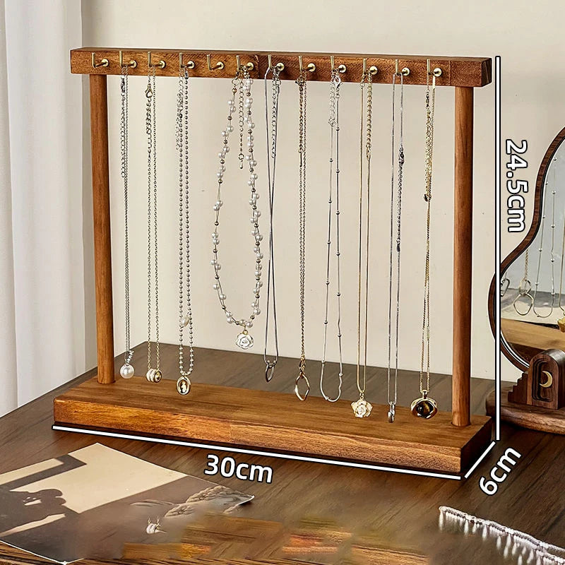 Jewelry Organizer Display Stand Solid Wood