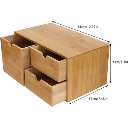 Desktop Bamboo Drawers Organizer for Home Office