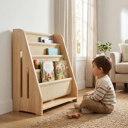 Wooden 5 Tier Bookshelf Modern Style