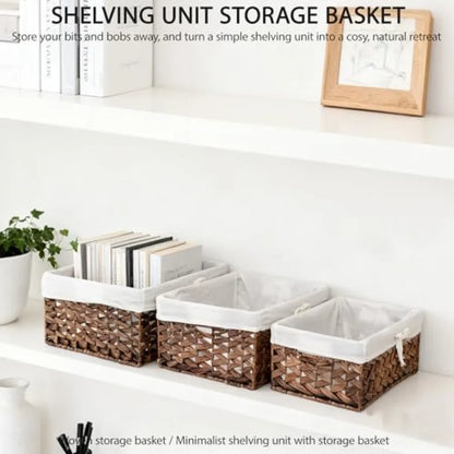 Water Hyacinth Storage Baskets Woven Organizer