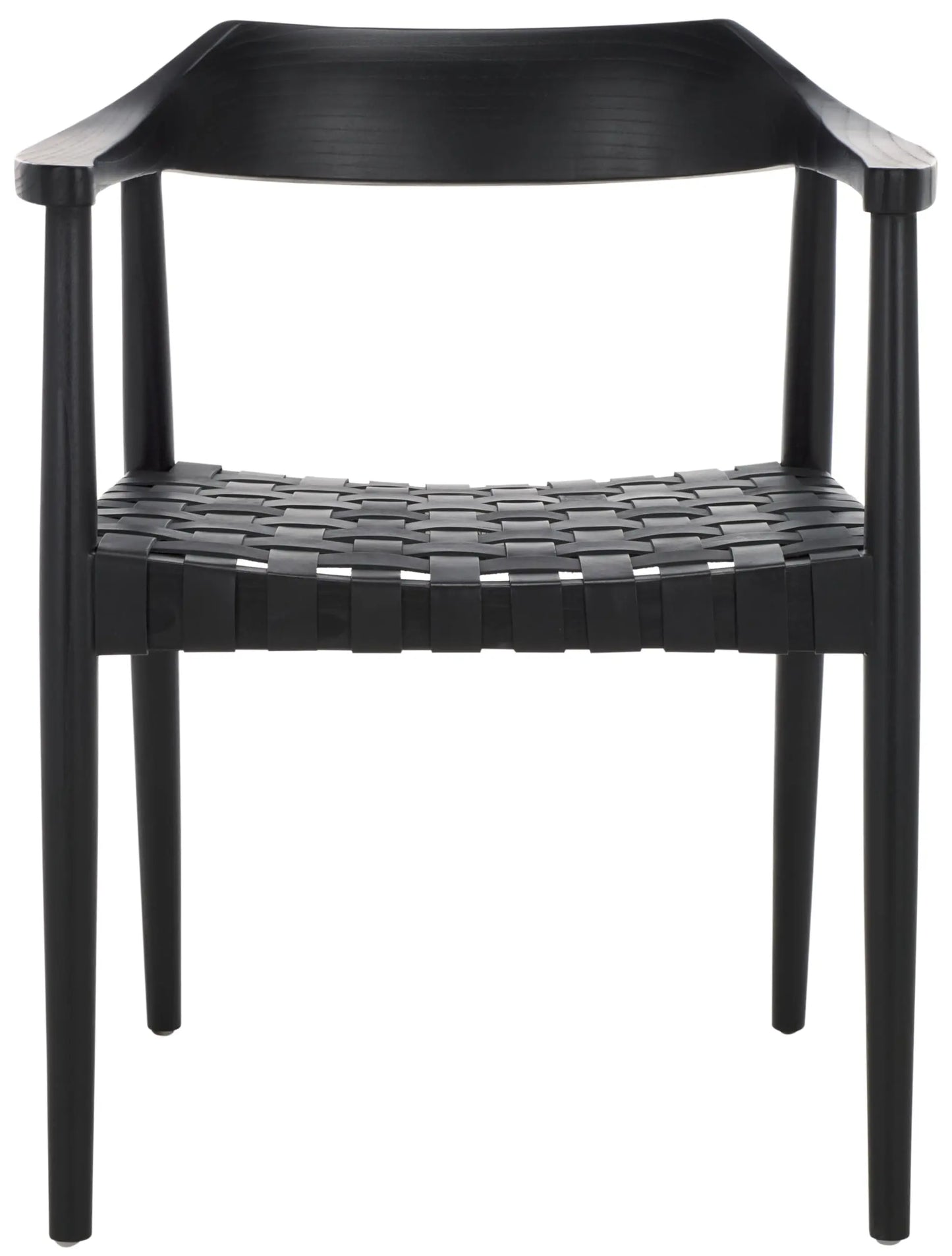 Walnut Solid Wood Armchair Leather Seat