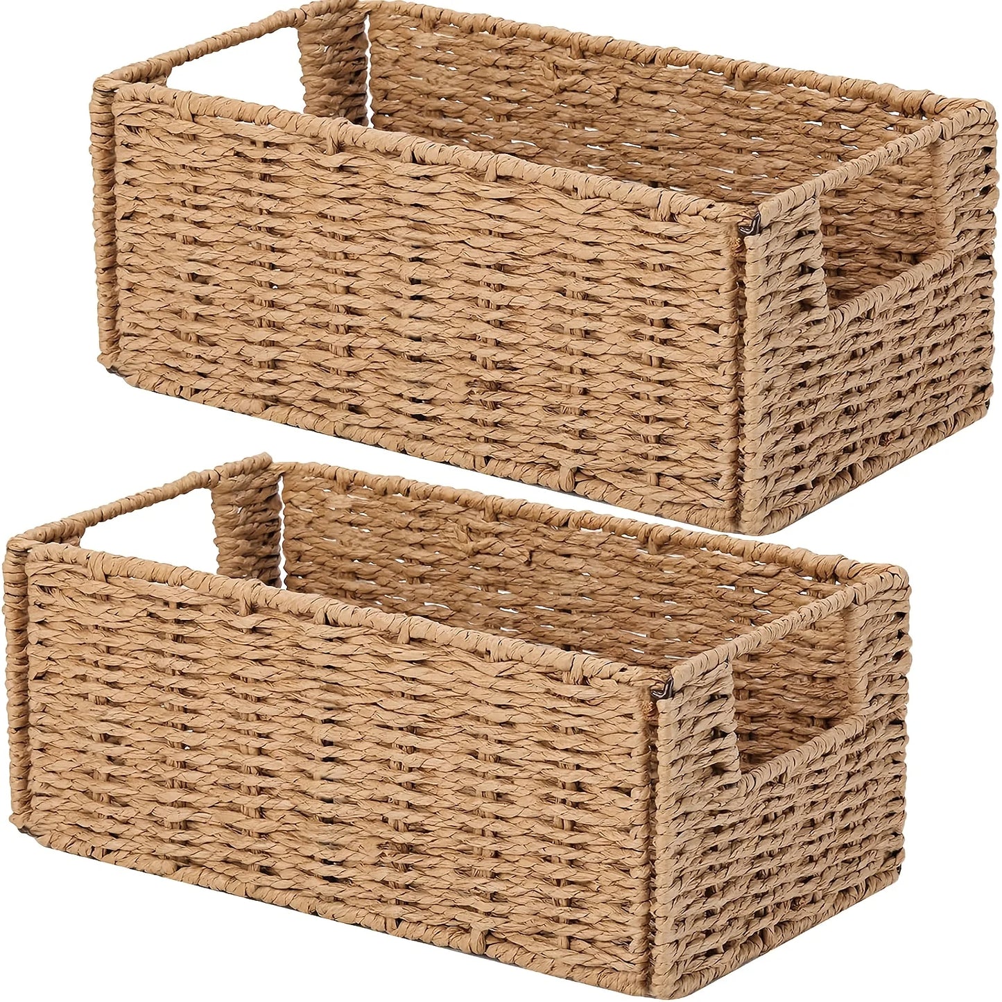1/2/4 Pack Boho Style Paper Rope Storage Baskets