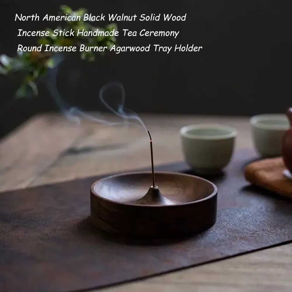 Black Walnut Solid Wood Incense Stick Tray Holder