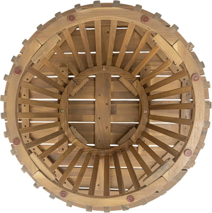Patio Outdoor Acacia Wood Round Coffee Table