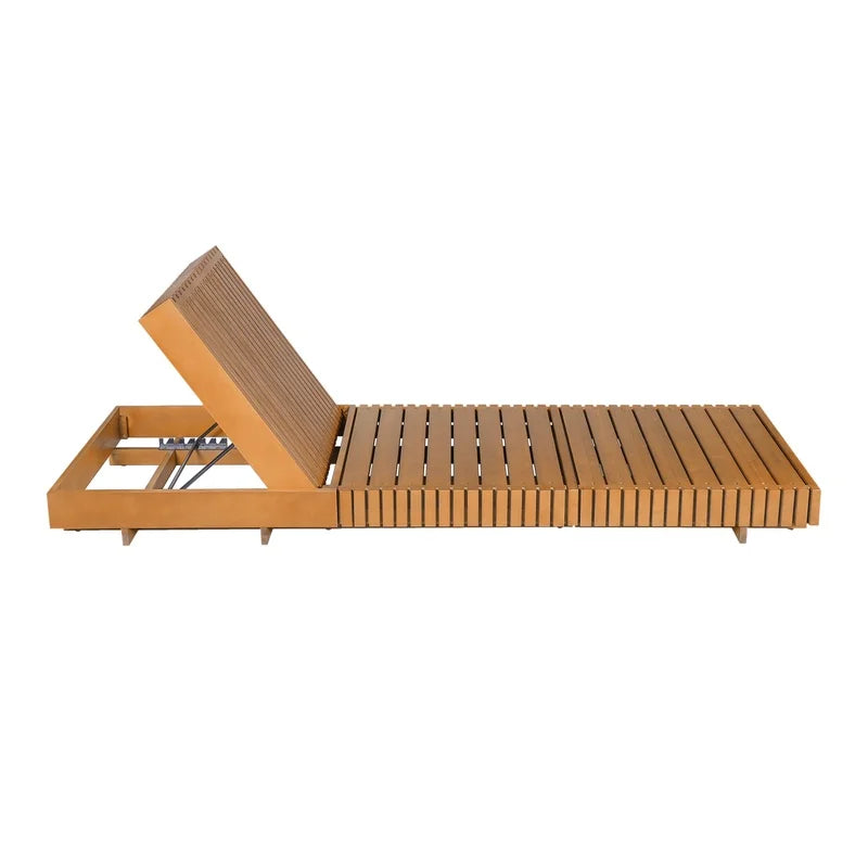 Adjustable Acacia Wood Chaise Lounge Chair