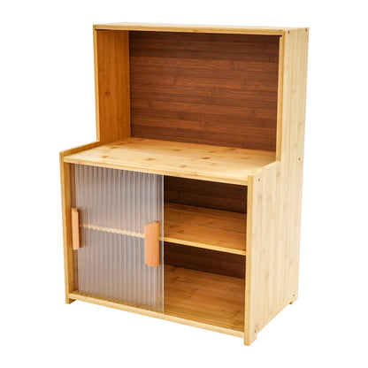 Bamboo MDF Sliding Door Kitchen Pantry Organizer