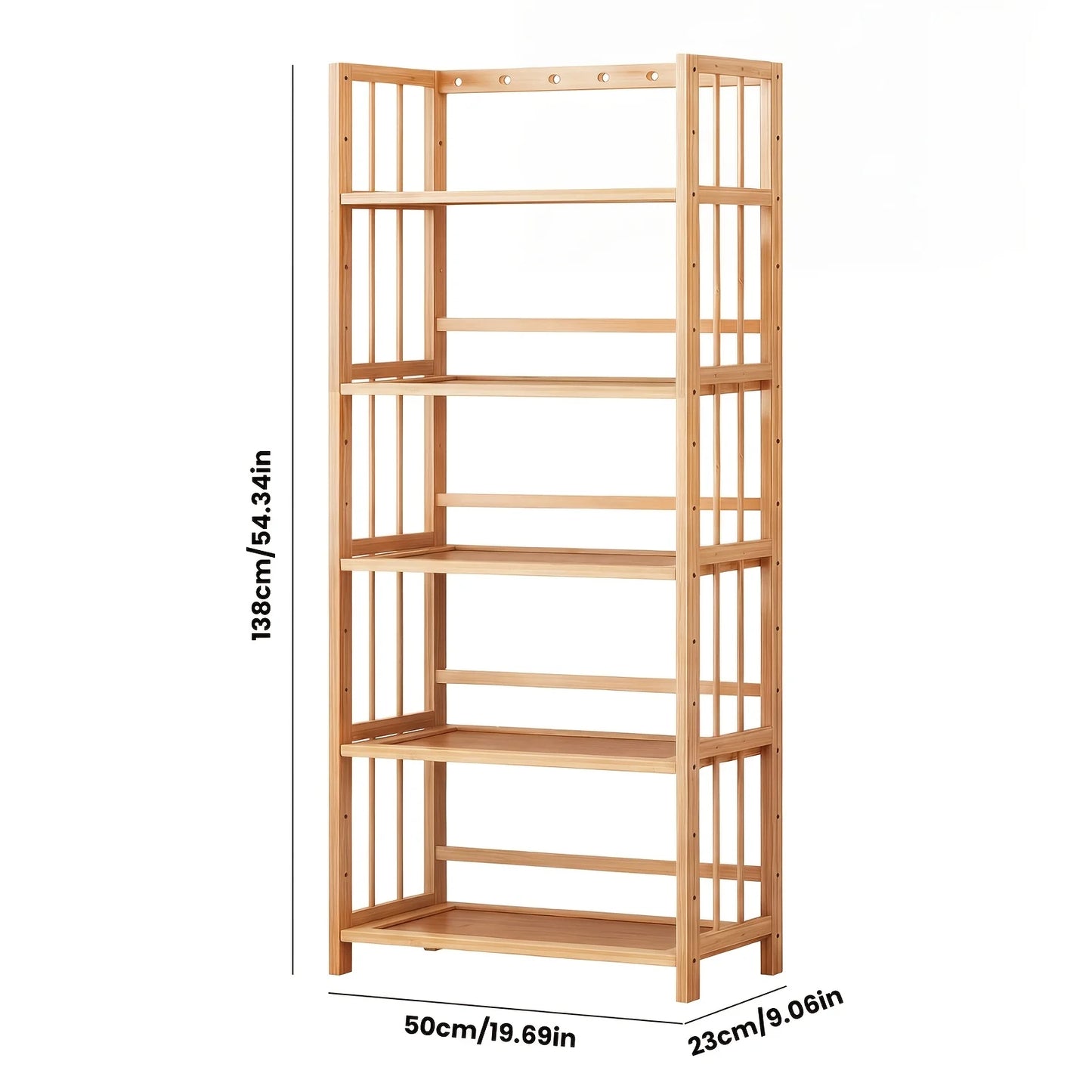 Bamboo Bookshelf with Adjustable Shelves