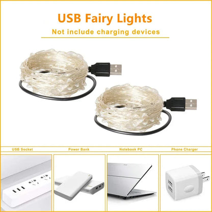 USB Led Fairy Lights Copper Wire String