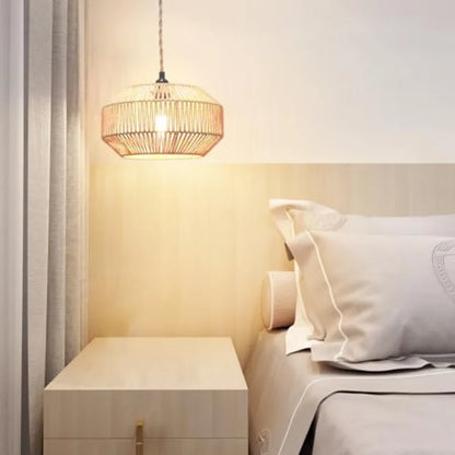 Hanging Lamp Plug-in Pendant Light Rattan