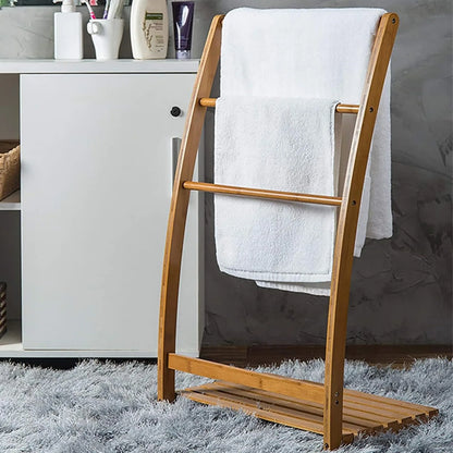 3-Tier Bamboo Bathroom Freestanding Towel Rack
