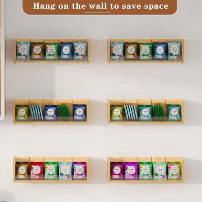 Bamboo Tea Bag Organizer Storage Stackable Box