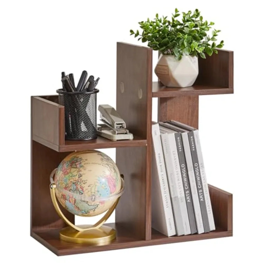 Small Desk Organizer 2 Tier Tree Cactus Bookshelf