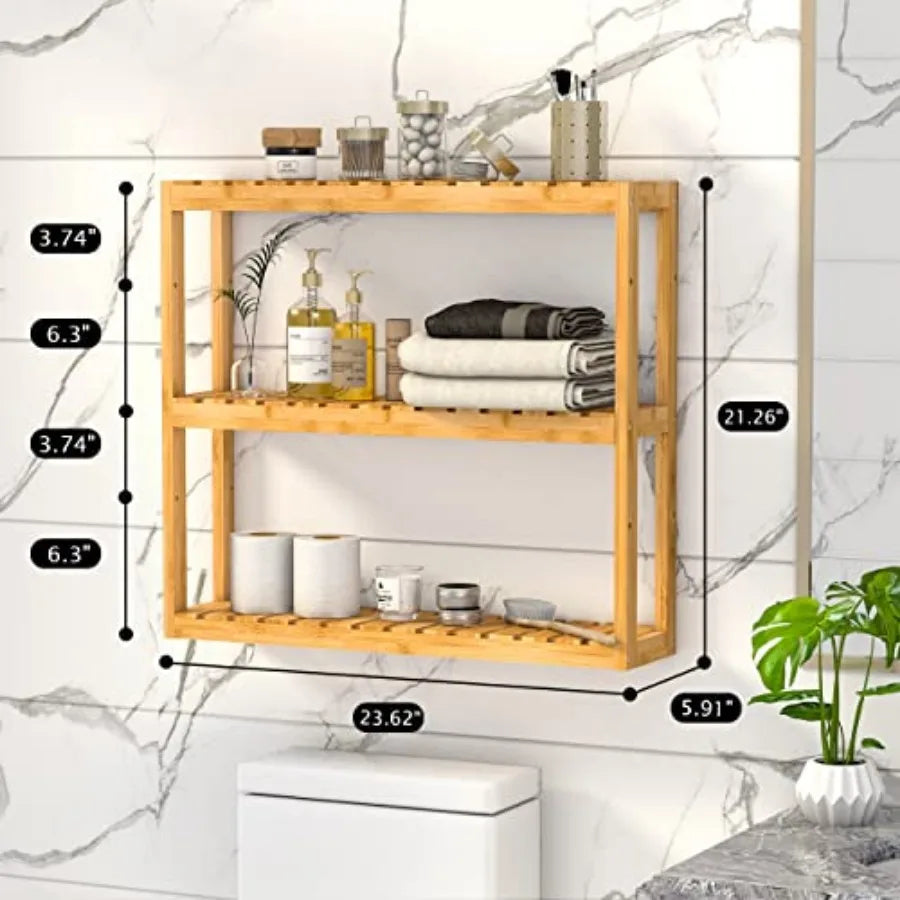 Bathroom Shelf 3-Tier Wall Mount Storage Rack