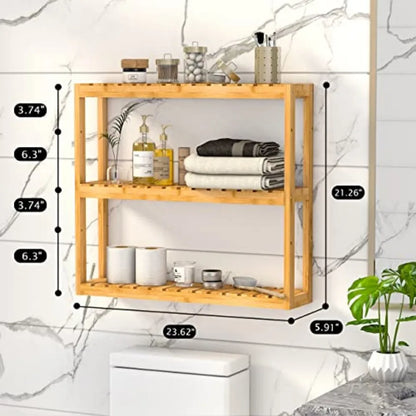 Bathroom Shelf 3-Tier Wall Mount Storage Rack