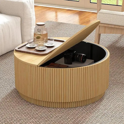 31.5" Round Coffee Table with Storage