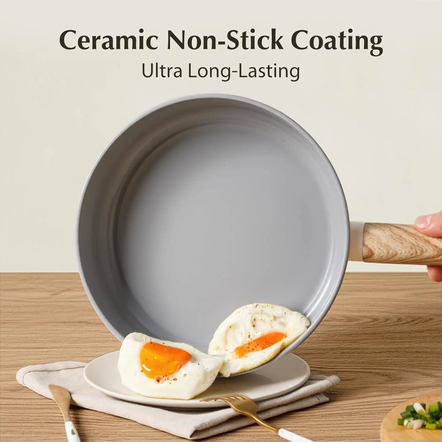 Nonstick Ceramic Cookware Set with Stay-Cool Handles