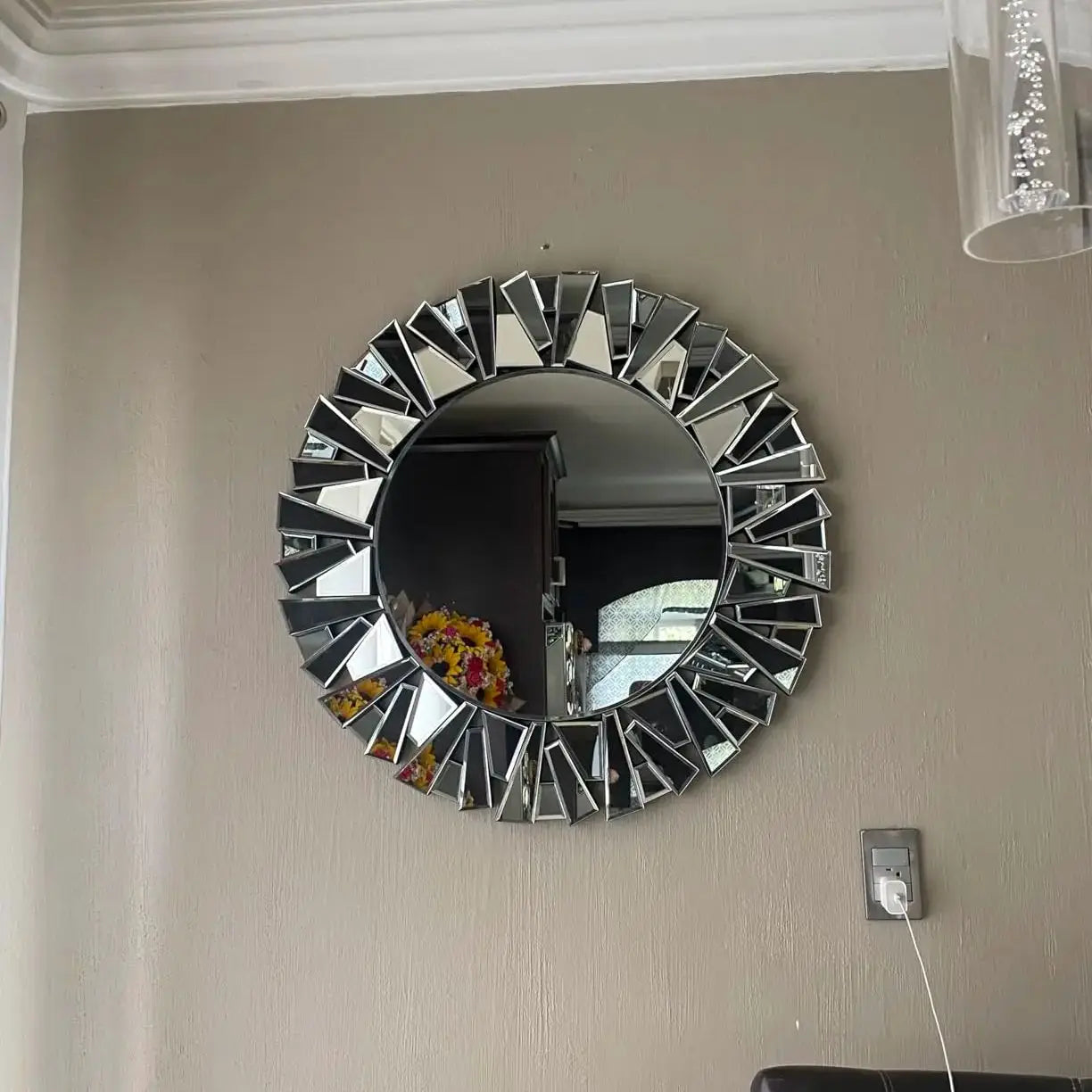 Unique Sunburst Decorative Round  Wall Mirror