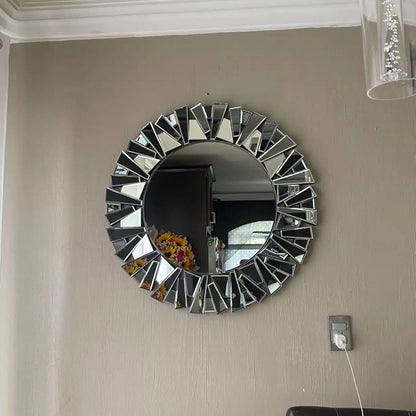 Unique Sunburst Decorative Round  Wall Mirror