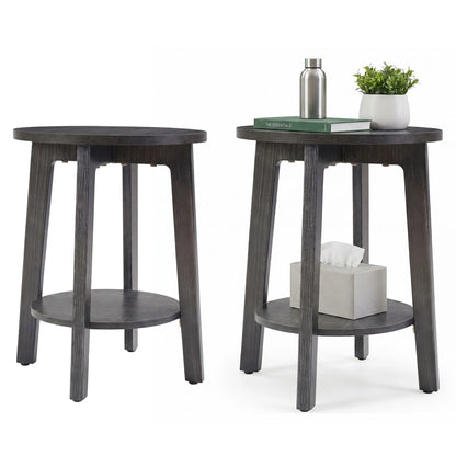 Wood Round Side Coffee Table  for Living Room
