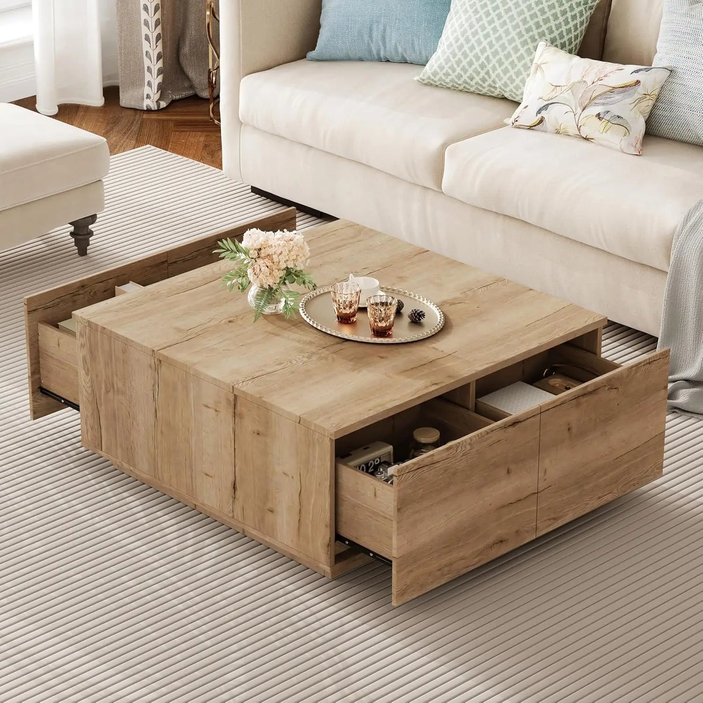 Solid Wood Square Coffee Table