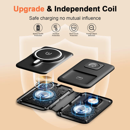15W Wireless Chargers Magnetic Foldable Stand Pad Dock