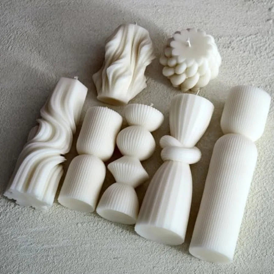 7-Pack Pillar Candles  Soy Wax