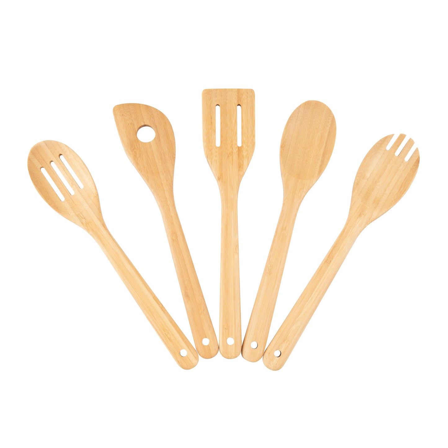 5pk Bamboo Spoons Kitchen Essential Tools Set