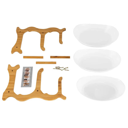 3 Tiered Ceramic Fruit Bowl Detachable