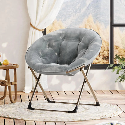 Comfy Oversized Soft Plush Fabric Saucer Chair