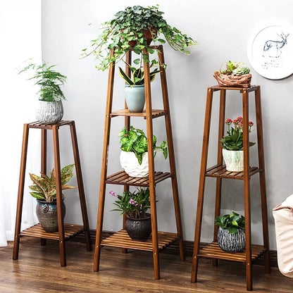 Bamboo Tall Plant Stand Storage Rack