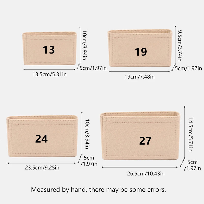 Felt Insert Bag Organizer For Cosmetic Organization