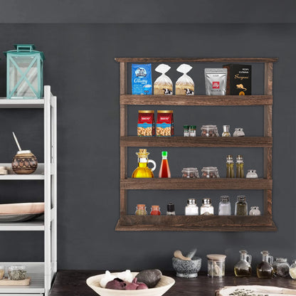 Wooden Wall Mount Spice Rack Holder