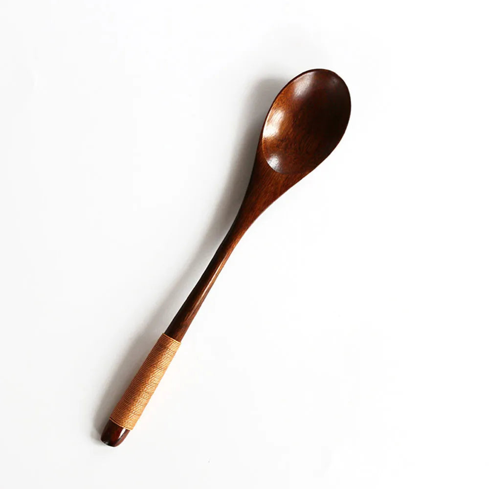 2PC Wooden Chopsticks Fork Spoon Cutlery Set