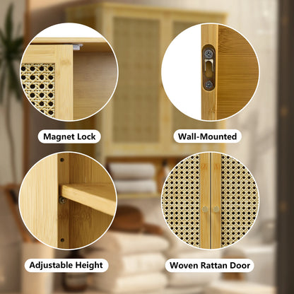 Wooden Storage Cupboard Wall Mounted Medicine Cabinet