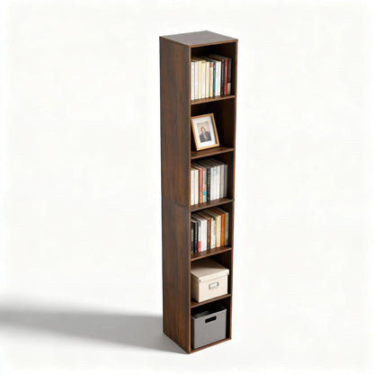 6-Tier Tall Cube Bookshelf Modern Storage Organizer