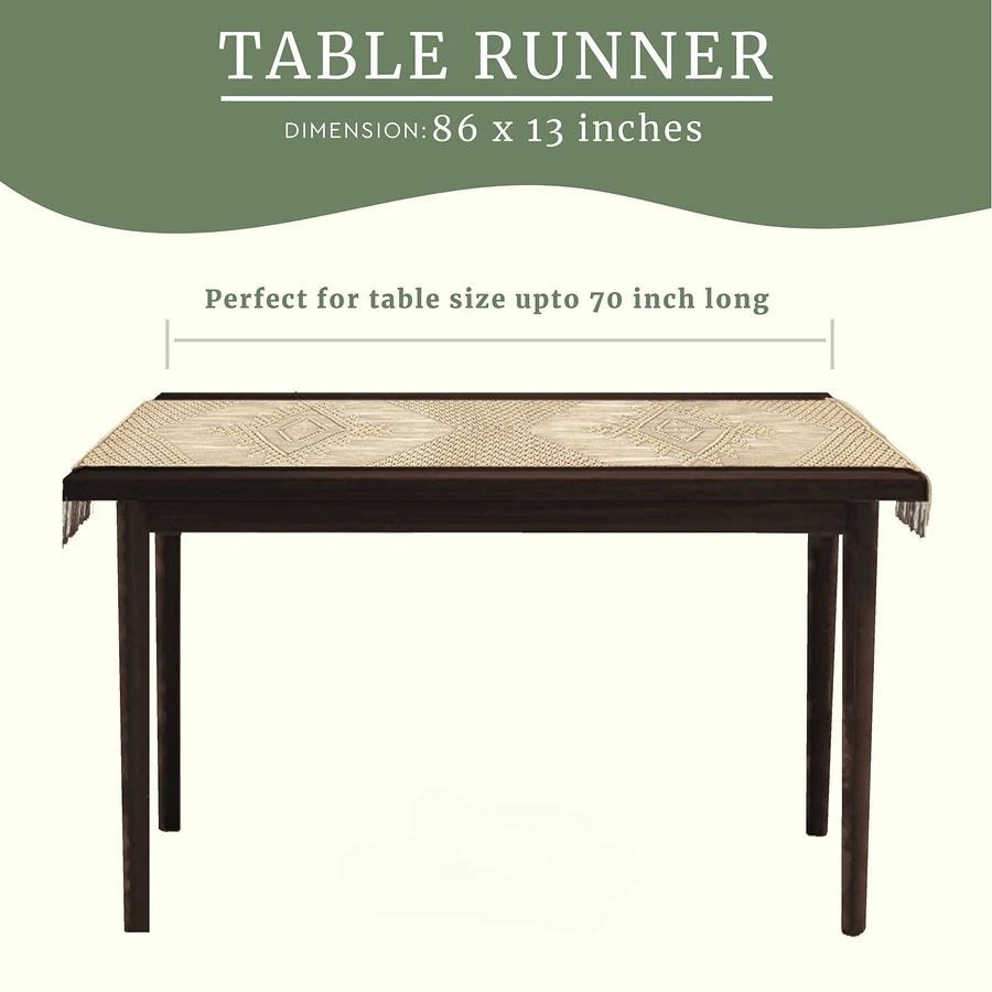 Long Cotton Boho Table Runners for Dining