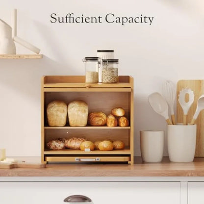 Bamboo Bread Box for Kitchen Countertop