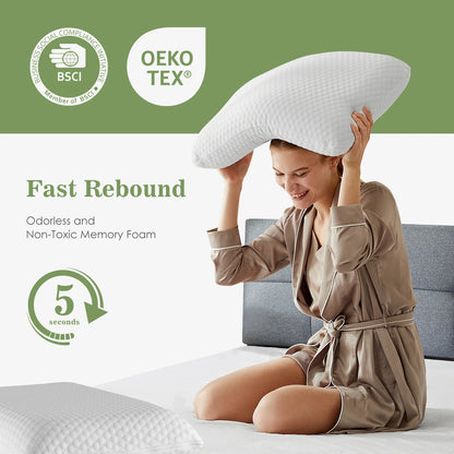 Memory Foam Pillows with Washable Comfort Cover