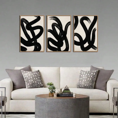 Wall Art Canvas Set Abstract Lines Pictures