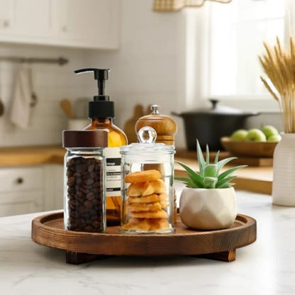 Round Decorative Wooden Tray